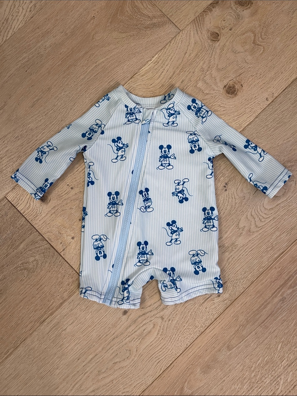 Disney Baby White and Blue Mickey Mouse Kids One-Piece Swimsuit 3 months